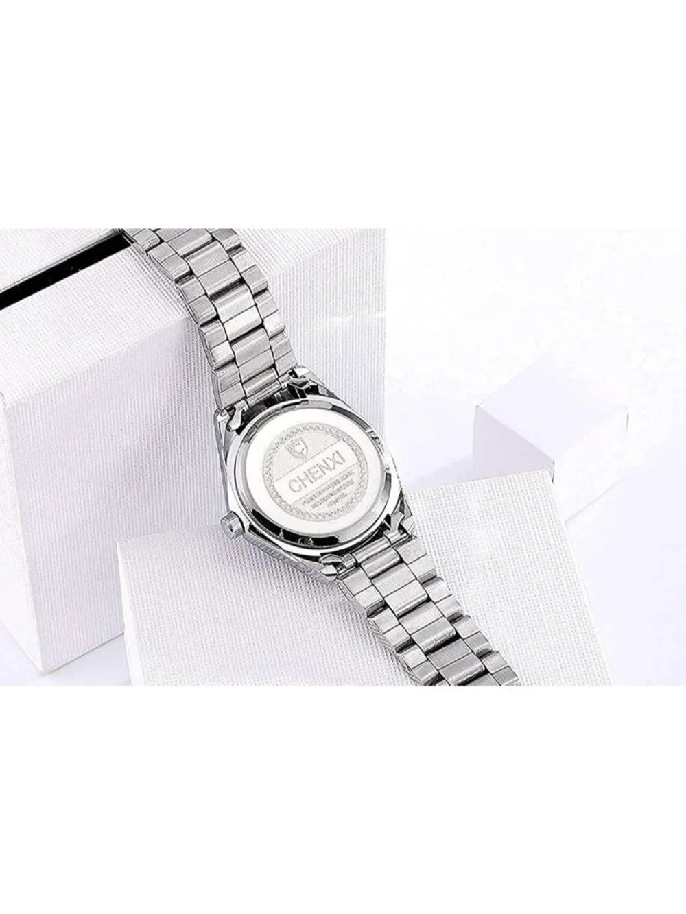 Women's Green Analog Quartz Stainless Steel Luminous Waterproof Dress Watches